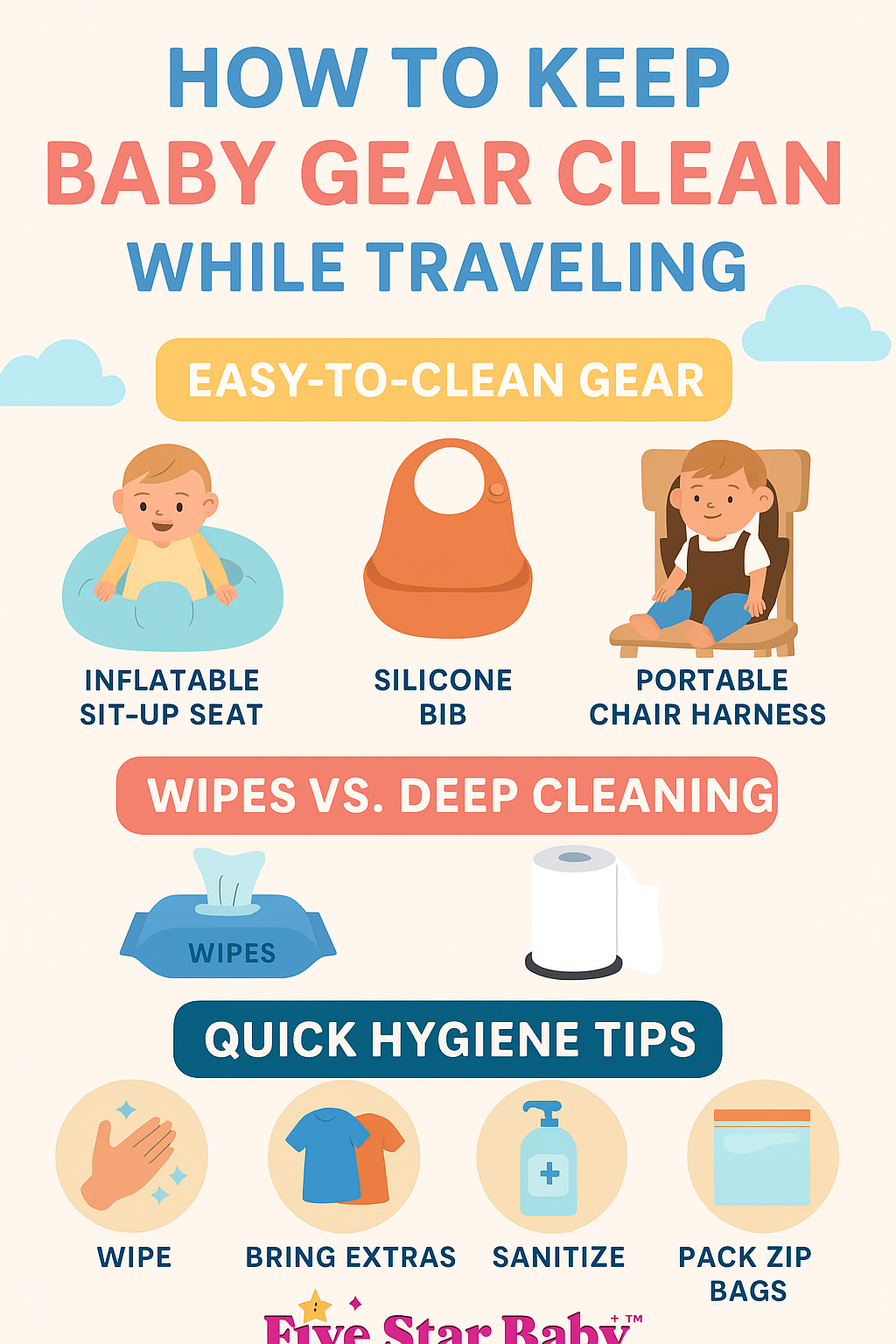 🧽 How to Keep Baby Gear Clean While Traveling – Quick Hygiene Tips for Parents