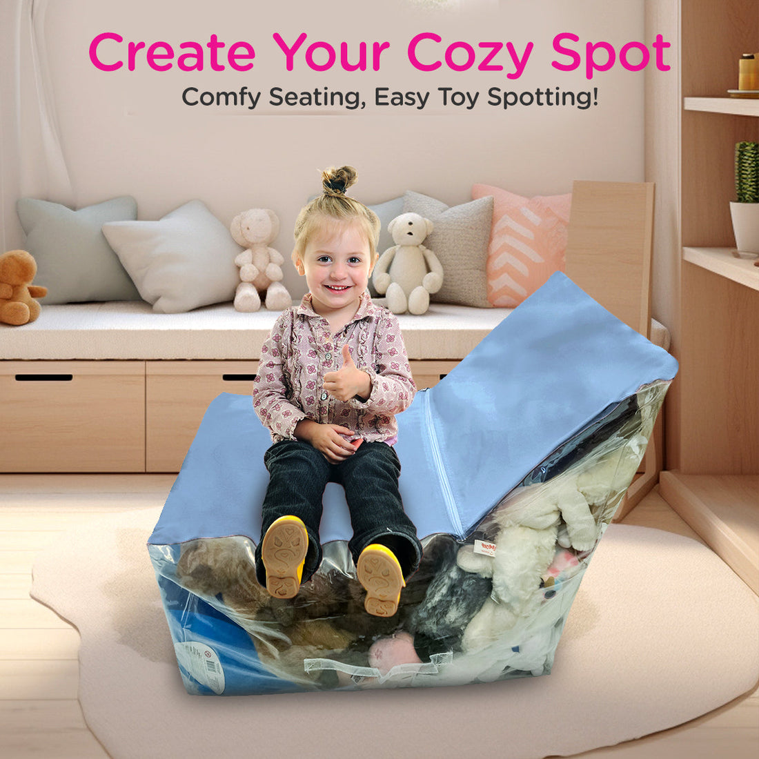 The Convenience of a Tidy Playroom: Meet the Stuffed Animal Storage Chair by FiveStarBaby