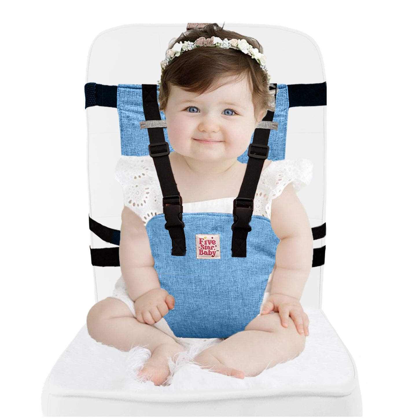 Portable Chair Harness for Toddlers in Blue