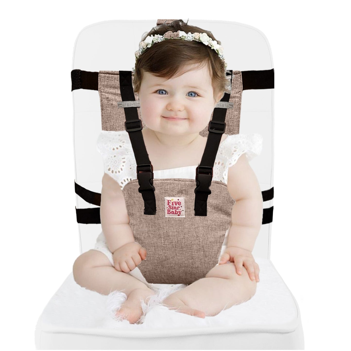 Portable Chair Harness for Toddlers in Grey