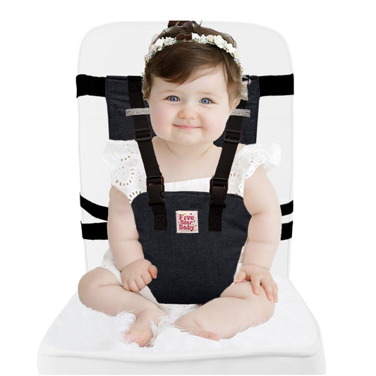 Portable Chair Harness for Toddlers in Black-Five Star Baby Portable High Chair Harness