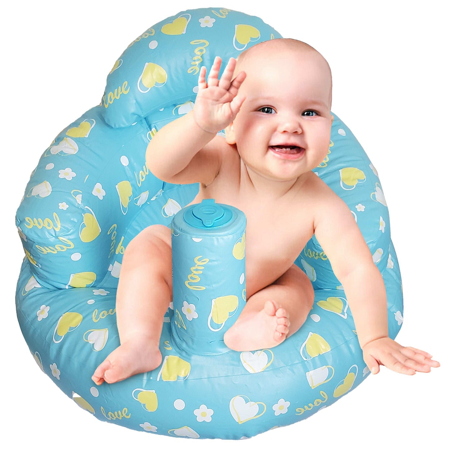Inflatable Baby Seat, Baby Sit Up Chair (Blue)-Five Star Baby Inflatable Baby Seat