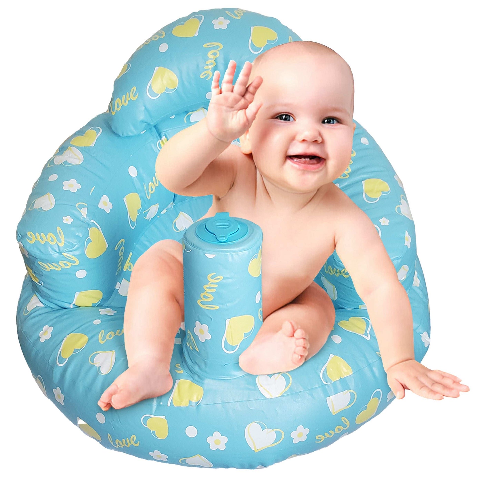 Inflatable Baby Seat, Baby Sit Up Chair (Blue)-Five Star Baby Inflatable Baby Seat