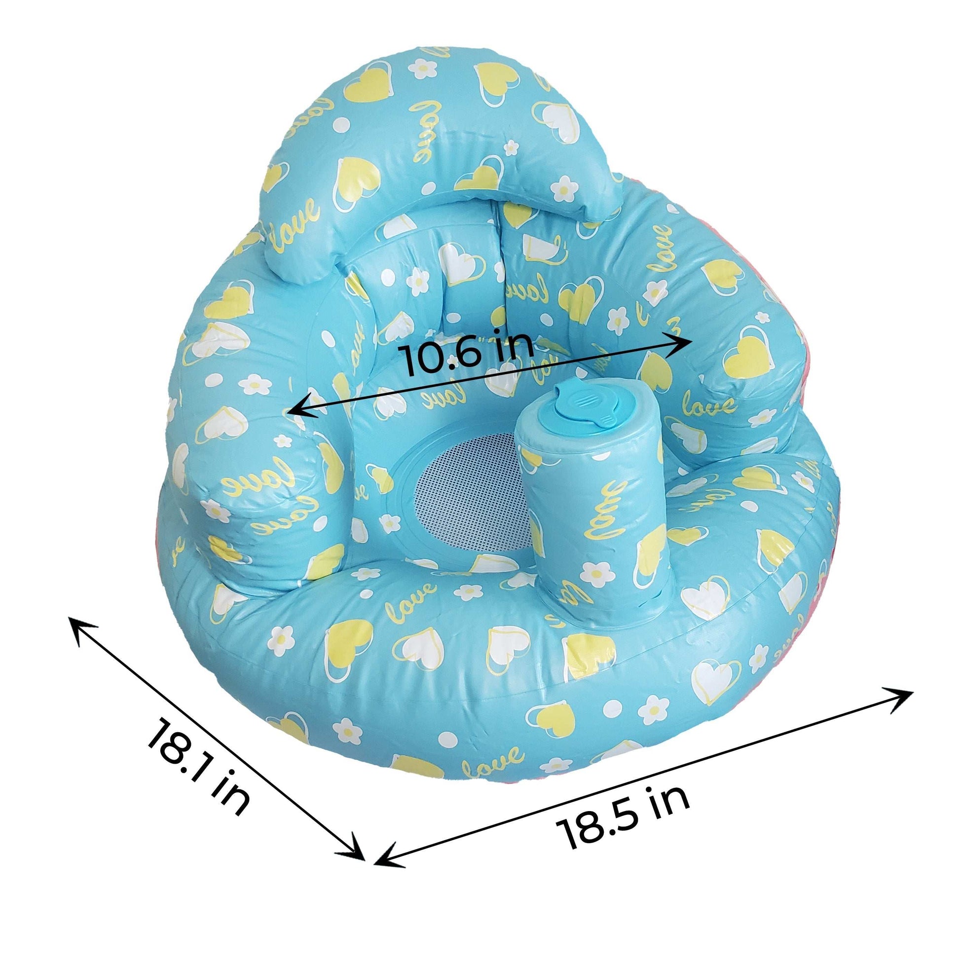 Inflatable Baby Seat, Baby Sit Up Chair (Blue)-Five Star Baby Inflatable Baby Seat