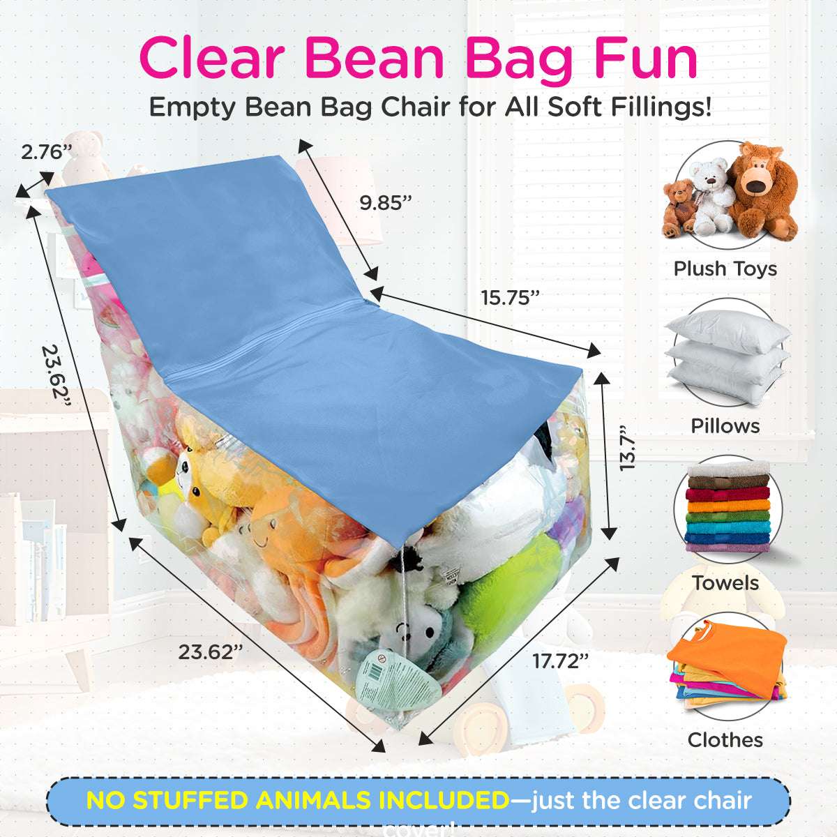 Clear Stuffed Animal Storage Chair | FiveStarBaby