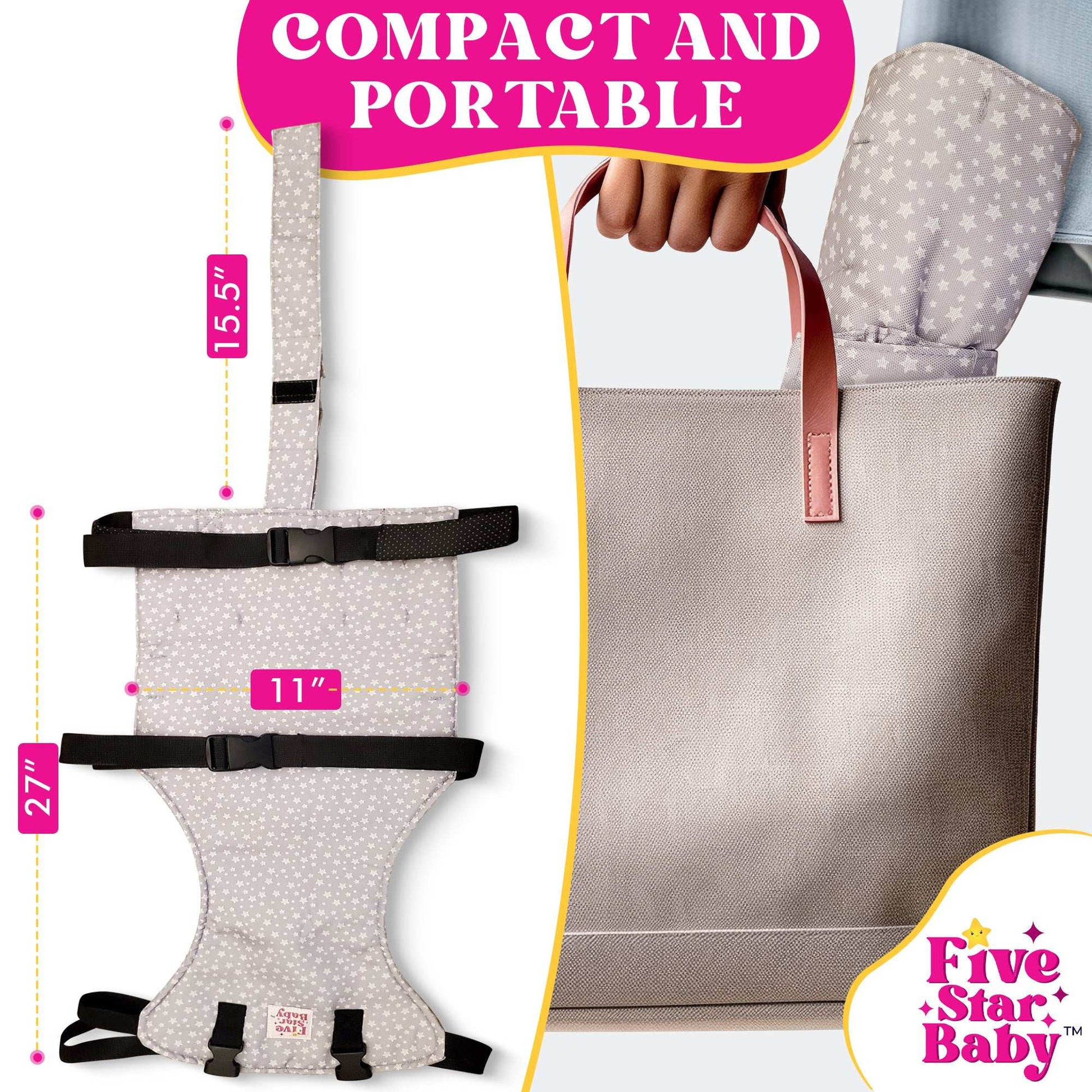 Portable Chair Harness for Toddlers in Black-Five Star Baby Portable High Chair Harness