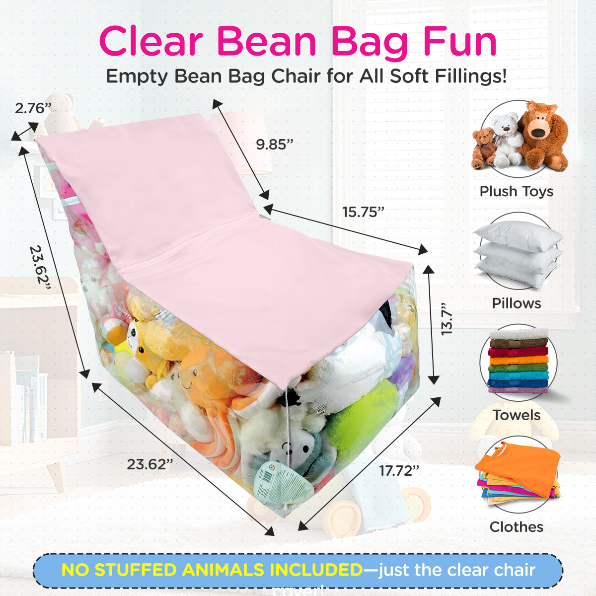 Clear Stuffed Animal Storage Chair | FiveStarBaby