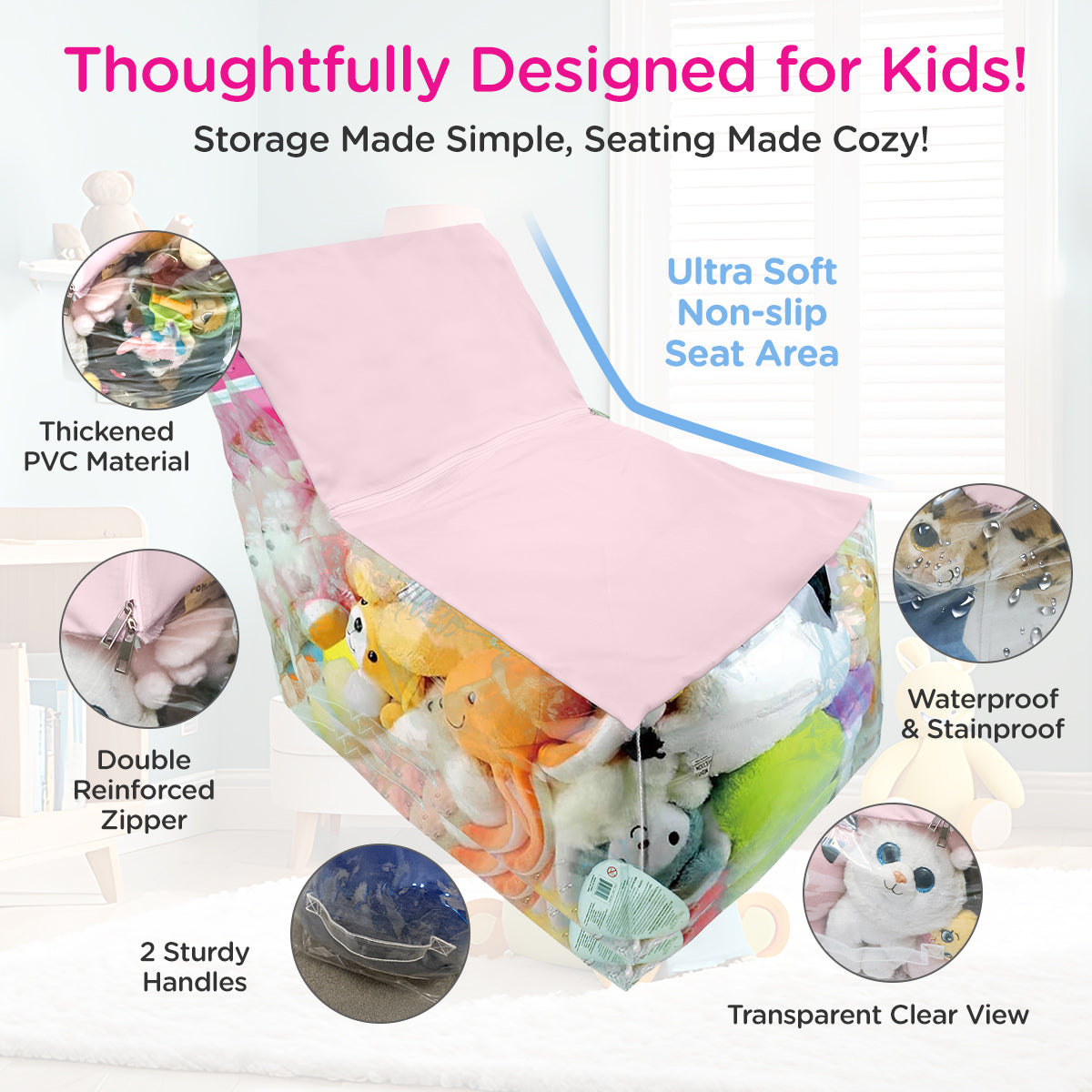 Clear Stuffed Animal Storage Chair | FiveStarBaby
